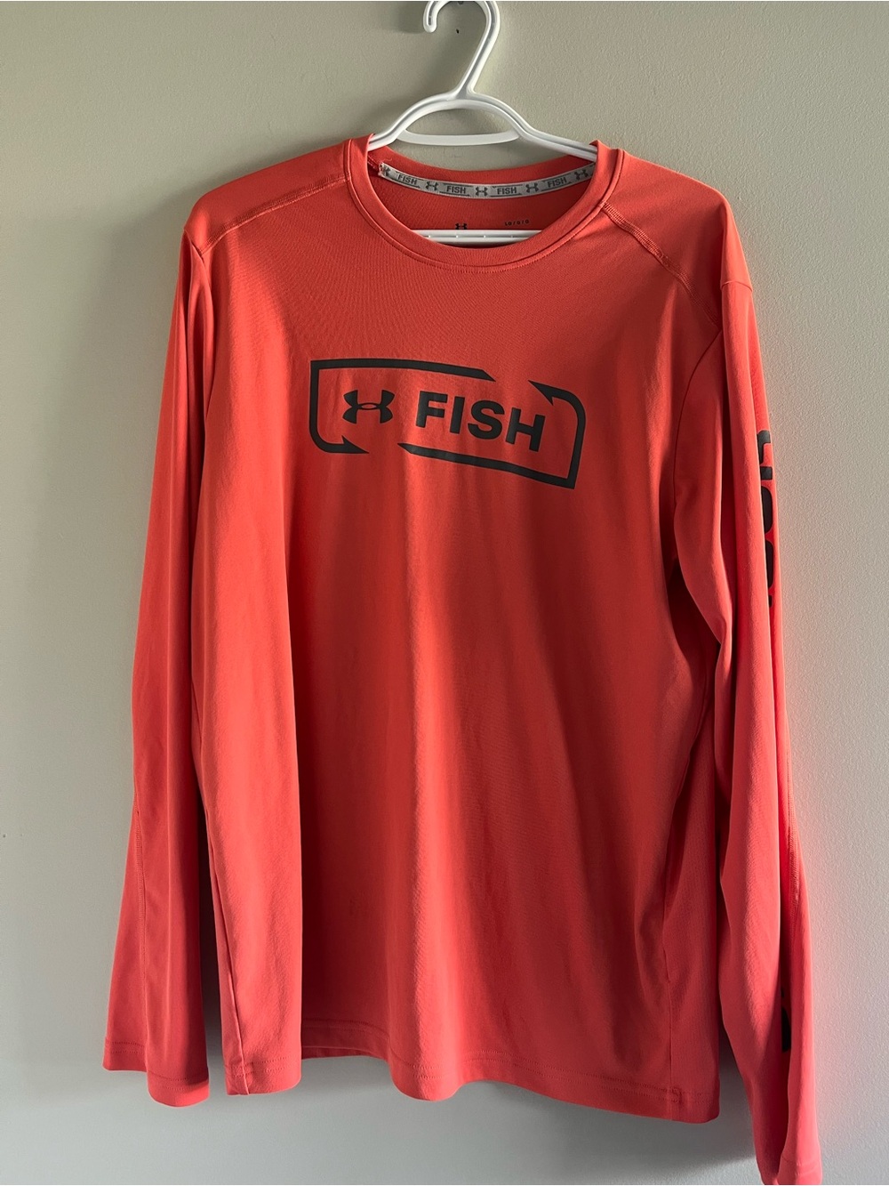 Under Armour Coral/Black Fish Long Sleeve Performance Top